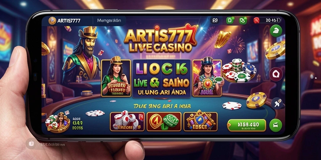 Screenshot ARTIS777 dengan gameplay Live Casino yang menarik dan dealer langsung.