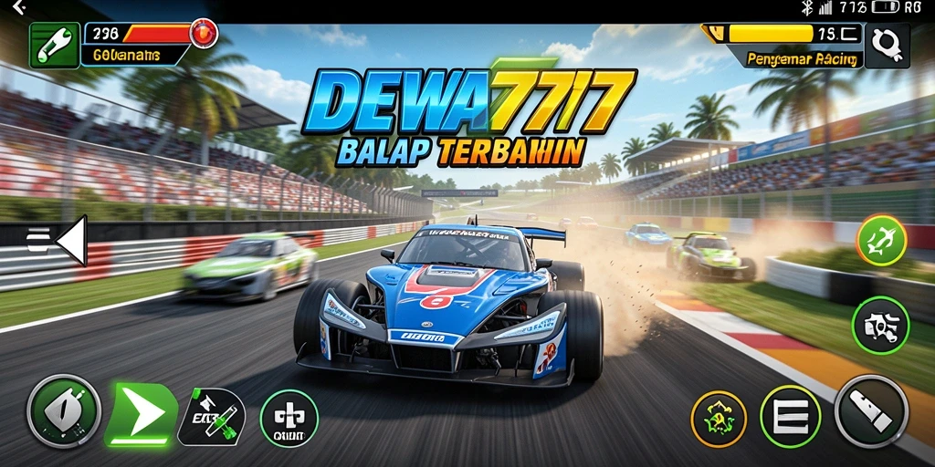 Tampilan gameplay mendebarkan dari DEWA777 yang menampilkan balapan seru.