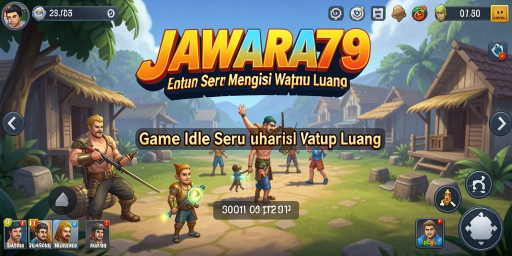 Tampilan gameplay menarik di JAWARA79 dengan karakter dan arena berwarna-warni.