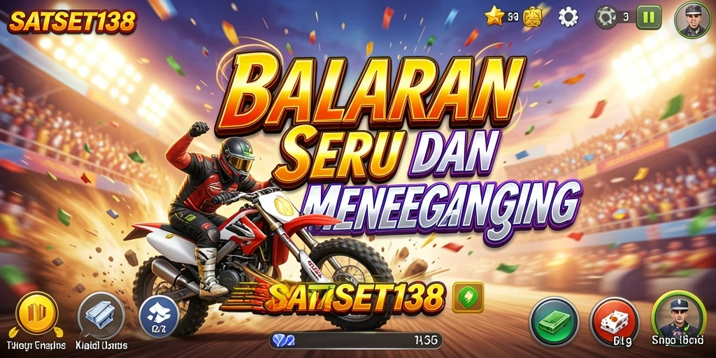 Tangkapan layar SATSET138 menampilkan balapan mendebarkan di trek kompetitif.